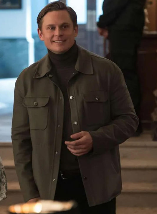 Harpoon Angus Doyle Inspired Grey Leather Jacket - Elsbeth S02 Style