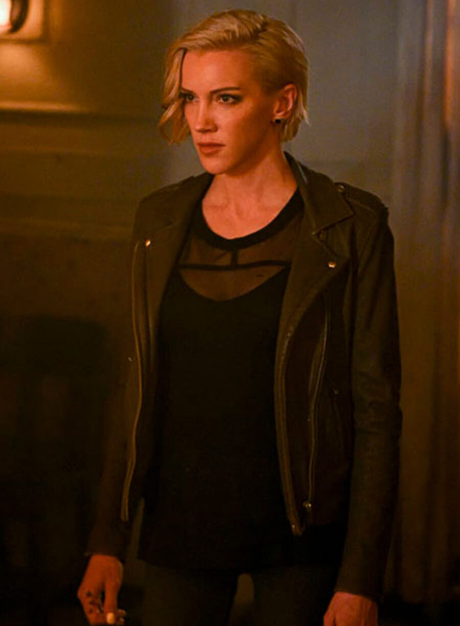 Harpoon Black Canary Inspired Black Leather Jacket - Arrow Style
