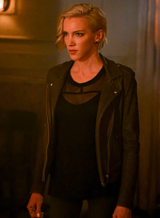 Harpoon Black Canary Inspired Black Leather Jacket - Arrow Style