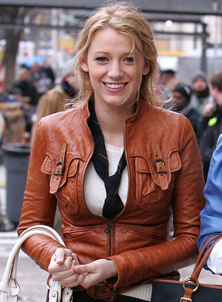 Harpoon Serena van der Woodsen Inspired Brown Leather Jacket - Gossip Girl Style