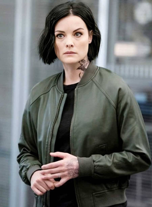 Harpoon Jane Doe Inspired Green Real Leather Leather Jacket - Blindspot Tv Series Style