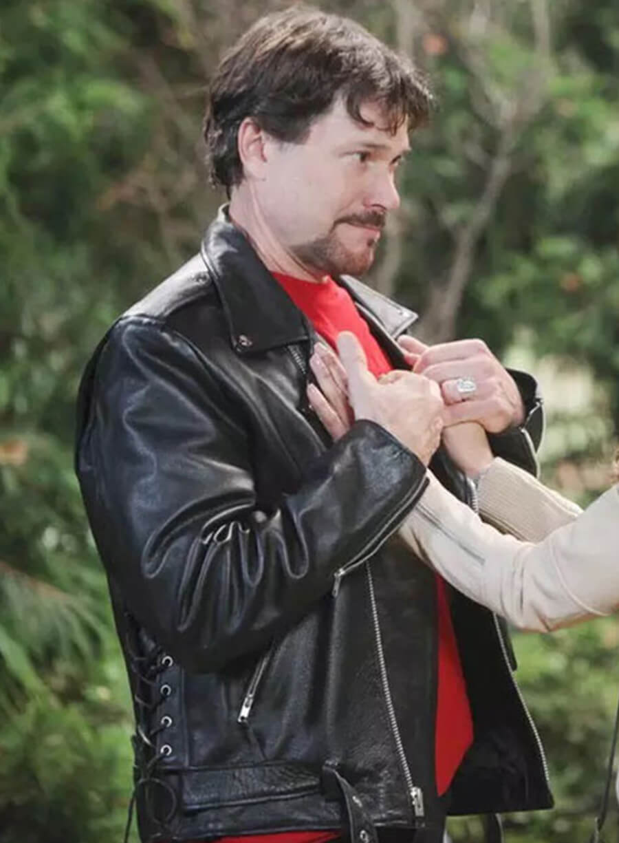 Harpoon Bo Brady Inspired Black Leather Jacket - Days of Our Lives Style