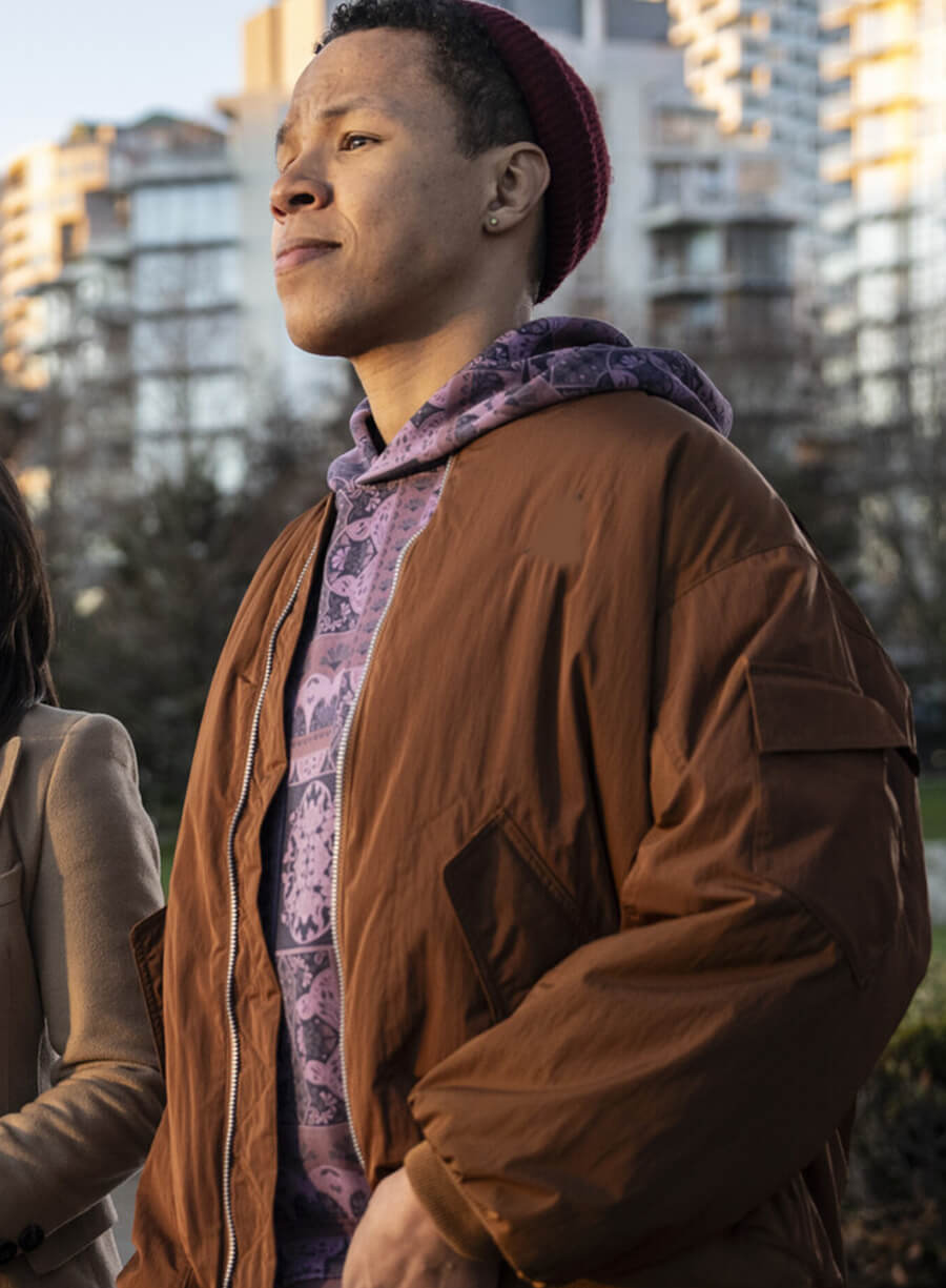 Harpoon Bob Exley Inspired Brown Fabric Bomber Jacket - Tracker Style
