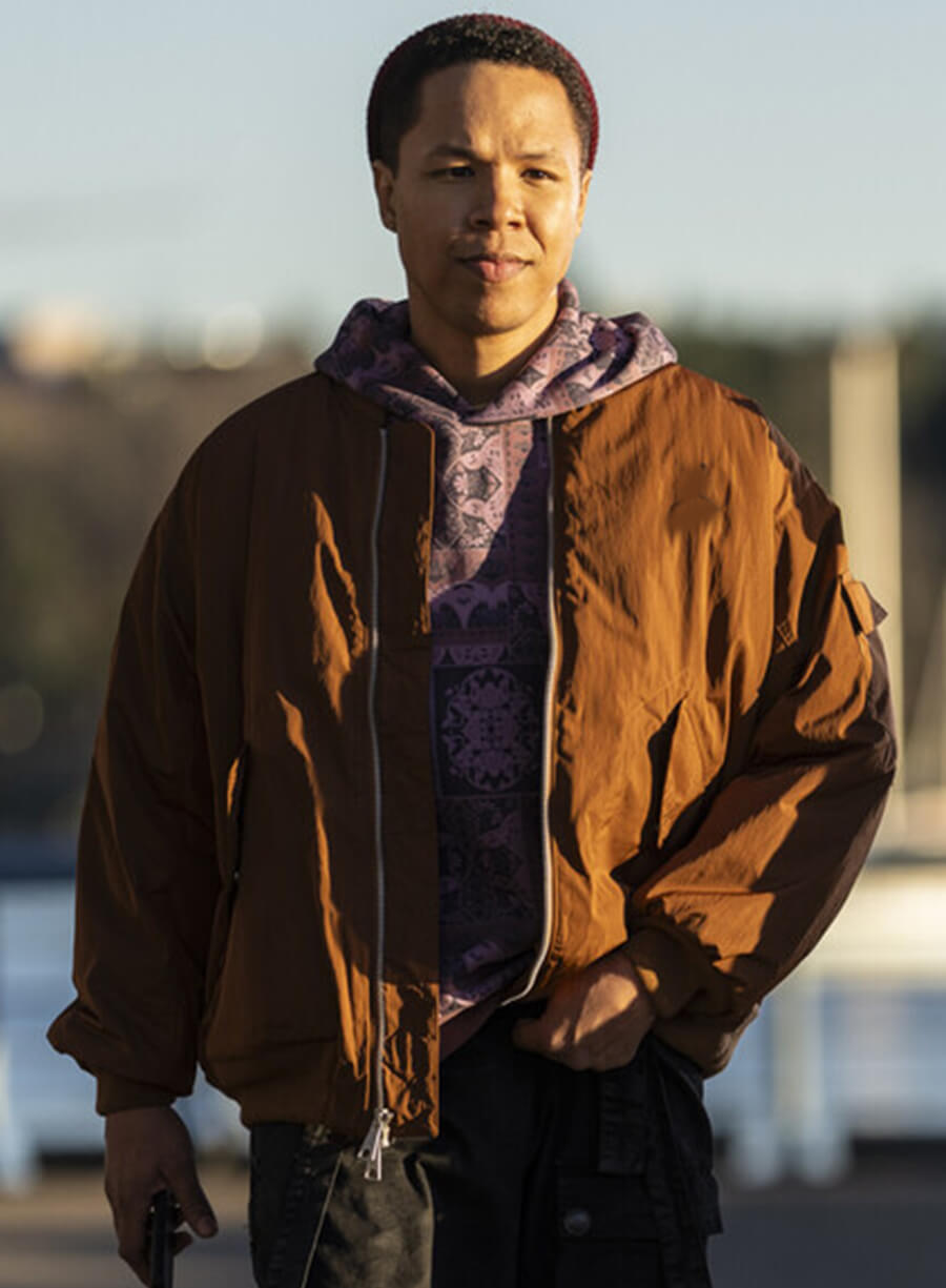 Harpoon Bob Exley Inspired Brown Fabric Bomber Jacket - Tracker Style