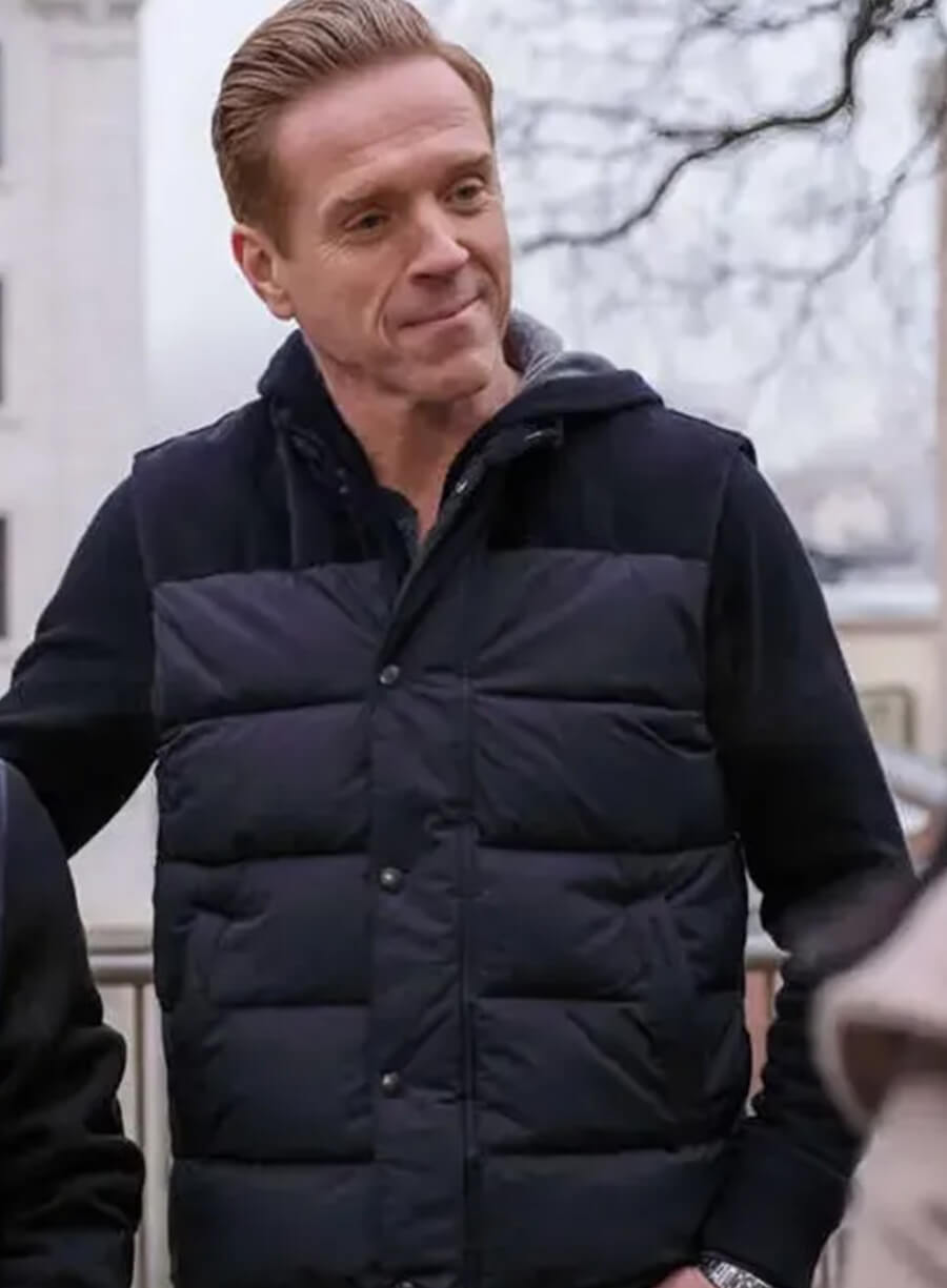 Harpoon Damian Lewis Inspired Black Parachute Fabric Leather Jacket - Billions Tv Series Style