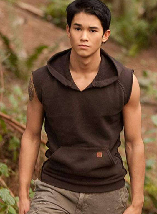 Harpoon Seth Clearwater Inspired Brown Fleece Hooded Jacket - The Twilight Saga Breaking Dawn Style