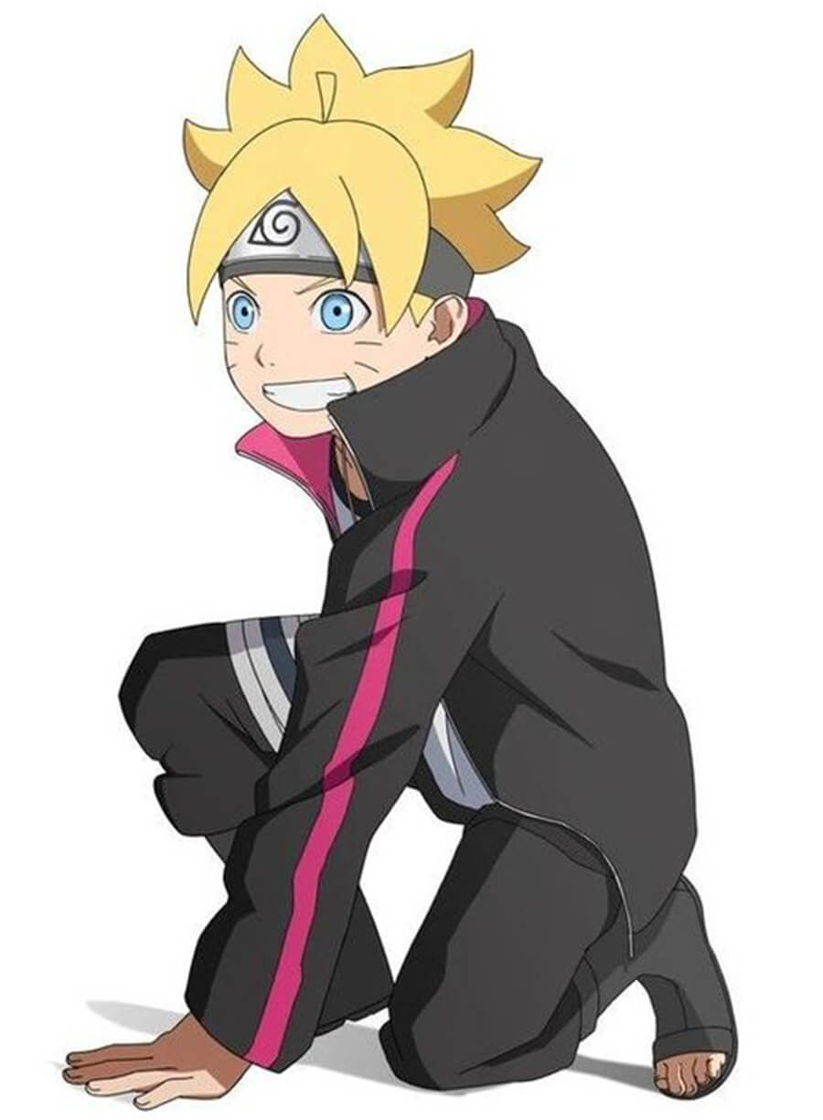 Harpoon Naruto Uzumaki Inspired Black Fleece Fabric Leather Jacket - Boruto: Naruto Next Generations Style