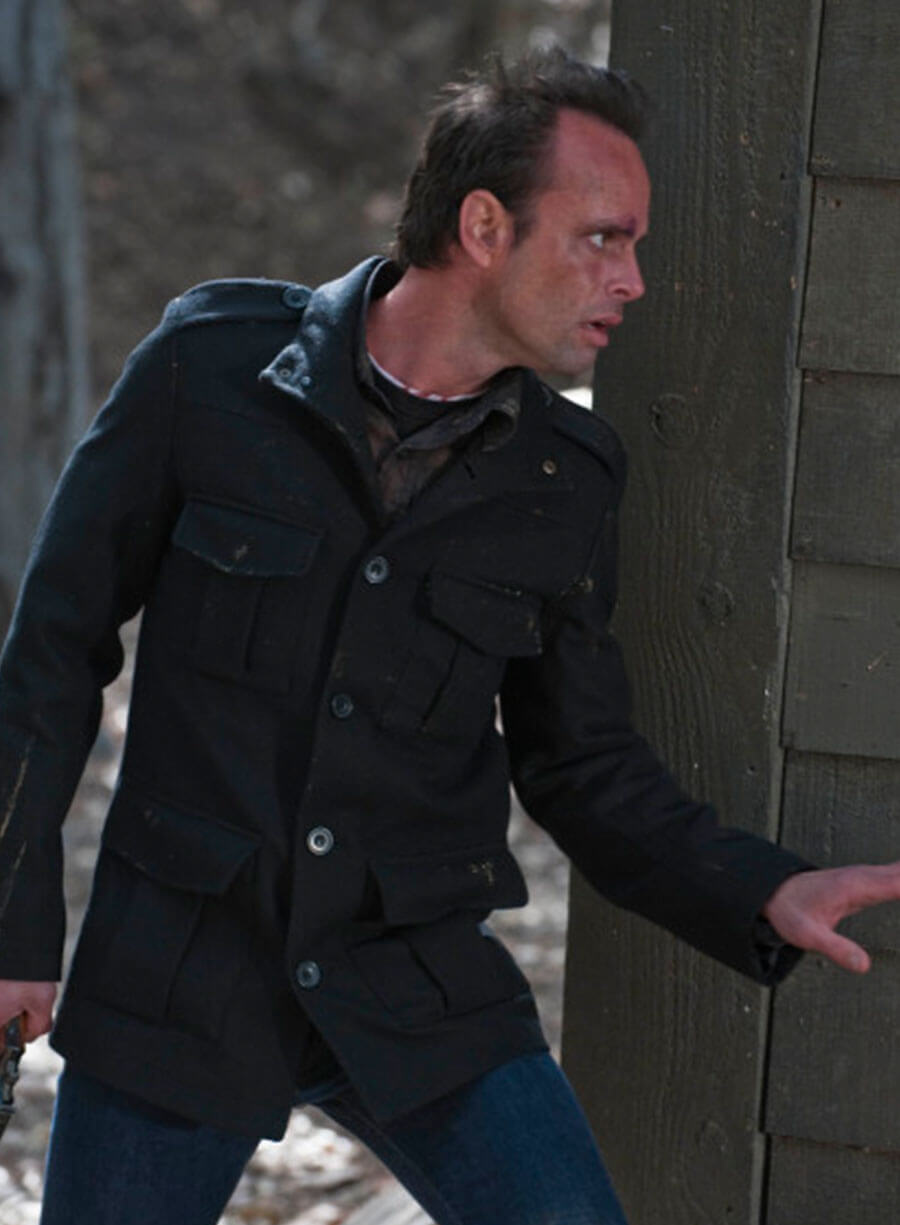 Harpoon Boyd Crowder Inspired Black Wool Fabric Coat - Justified Style
