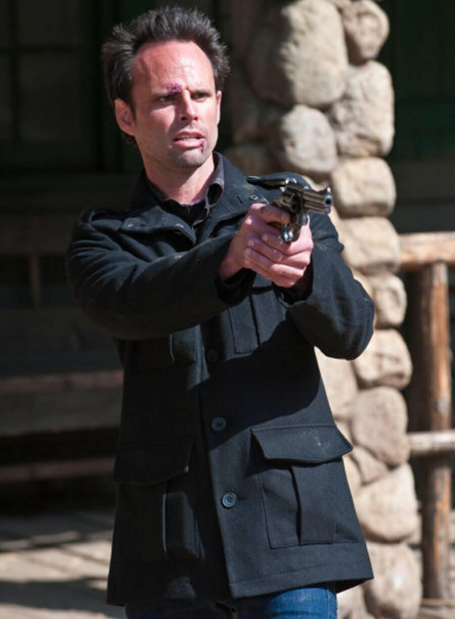 Harpoon Boyd Crowder Inspired Black Wool Fabric Coat - Justified Style