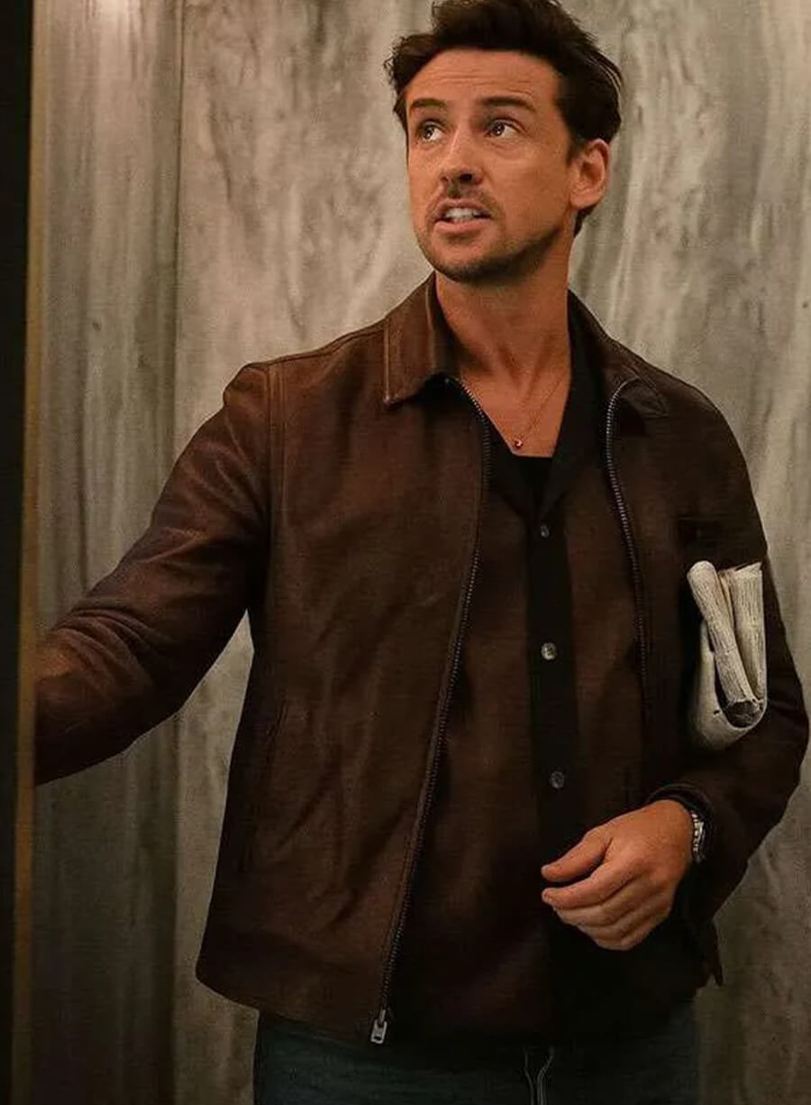 Harpoon Brodie Inspired Brown Leather Jacket - The Morning Show Style