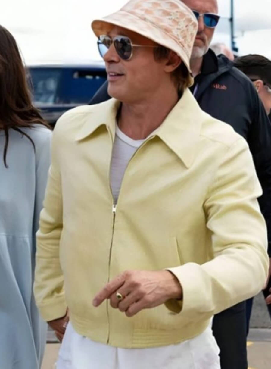 Harpoon Sonny Hayes Inspired Yellow Leather Jacket - F1 2025 Style