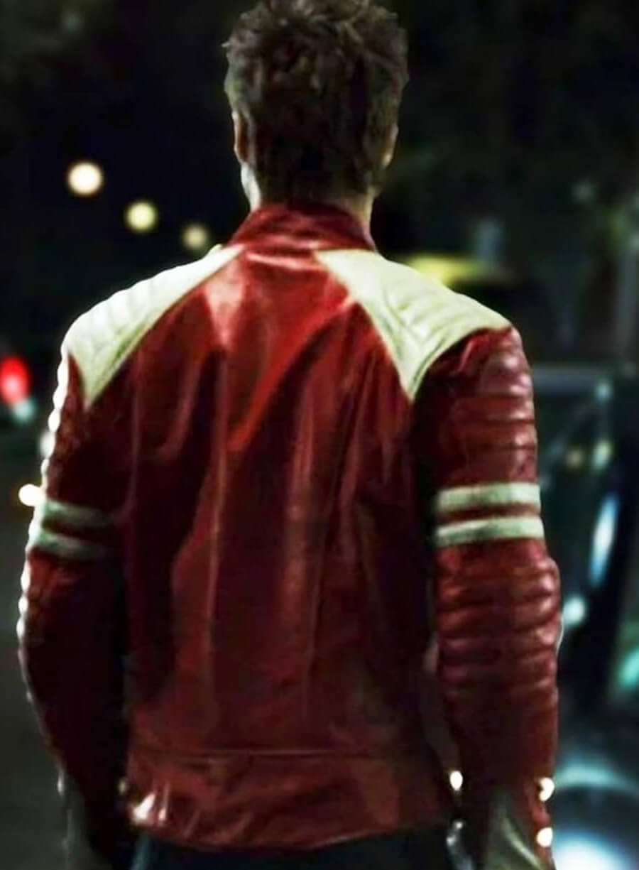 Harpoon Tyler Durden Inspired Red & White Real Leather Leather Jacket - Fight Club 1999 Style
