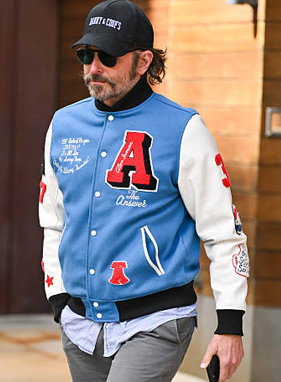 Harpoon Bradley Cooper And Inspired Blue And White Varsity Jacket