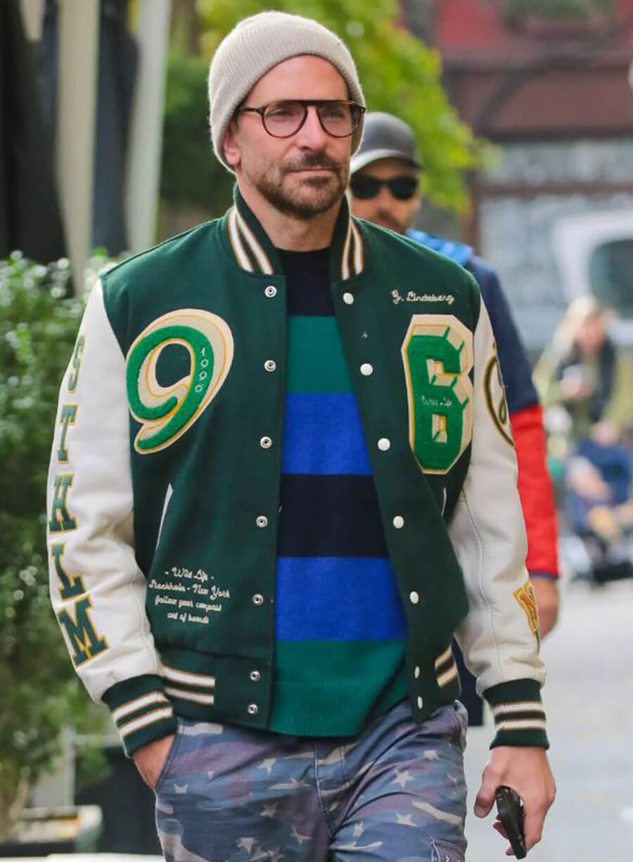 Harpoon Bradley Cooper Inspired Green Varsity Jacket