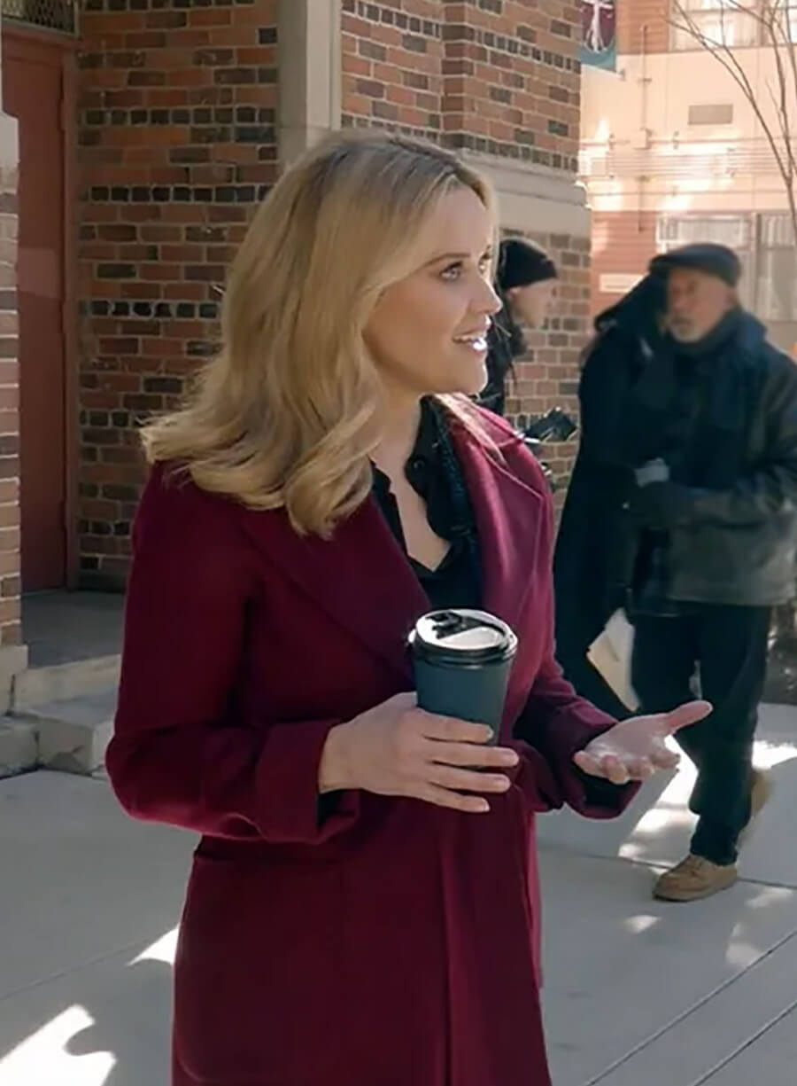 Harpoon Reese Witherspoon Inspired Red Coat - The Morning Show Style