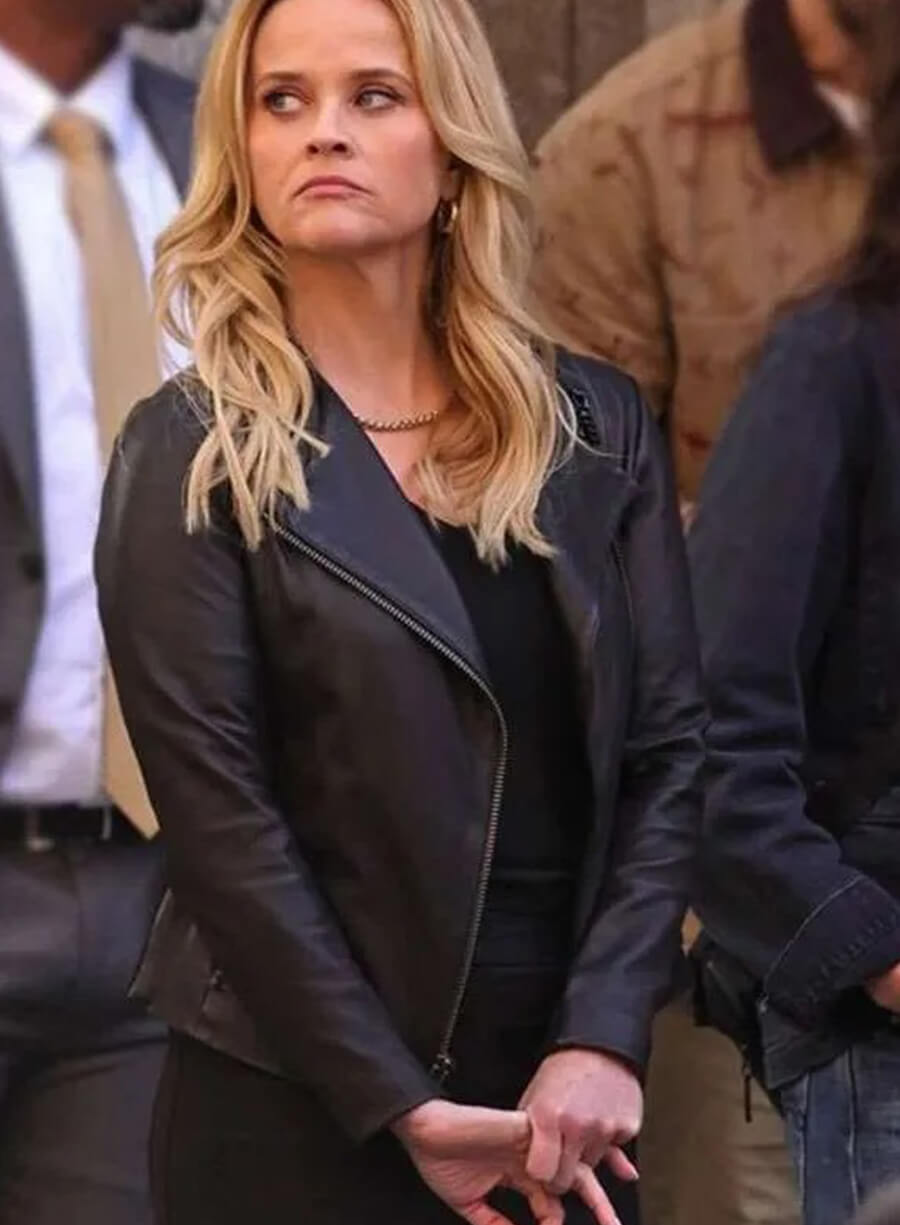 Harpoon Bradley Jackson Inspired Black Leather Jacket - The Morning Show Style