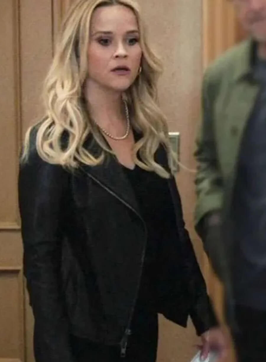 Harpoon Bradley Jackson Inspired Black Leather Jacket - The Morning Show Style