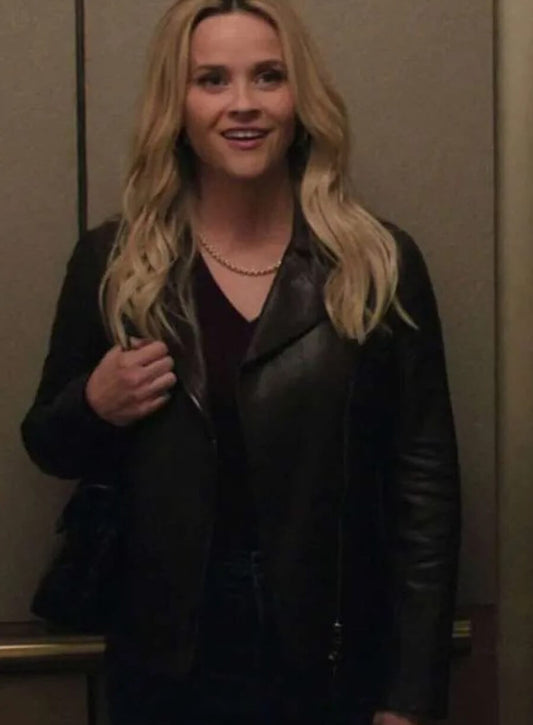 Harpoon Bradley Jackson Inspired Black Leather Jacket - The Morning Show Style