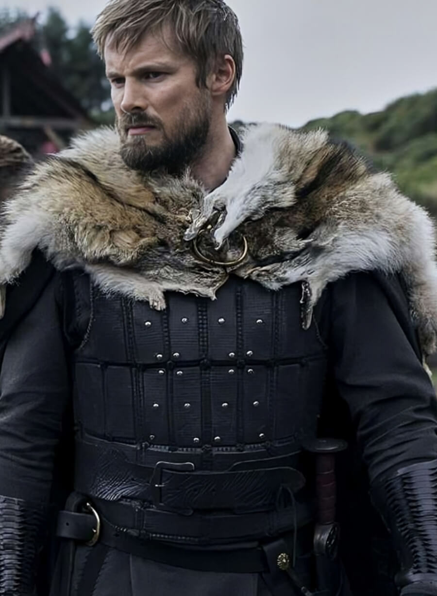 Harpoon Bradley James Inspired Black Real Leather Leather Jacket - Vikings Valhalla Series Style