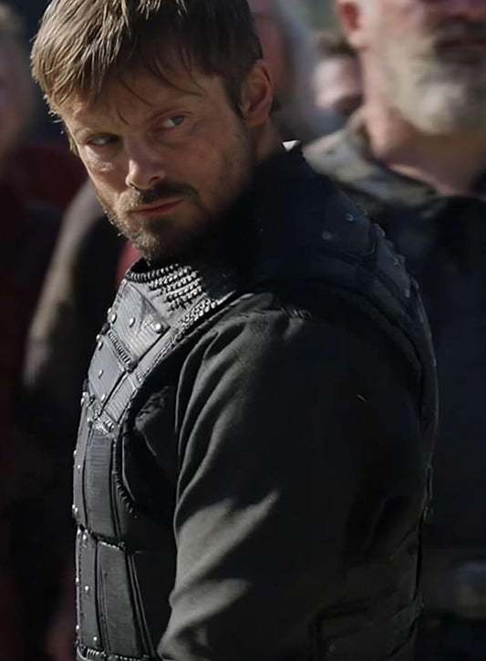 Harpoon Bradley James Inspired Black Real Leather Leather Jacket - Vikings Valhalla Series Style