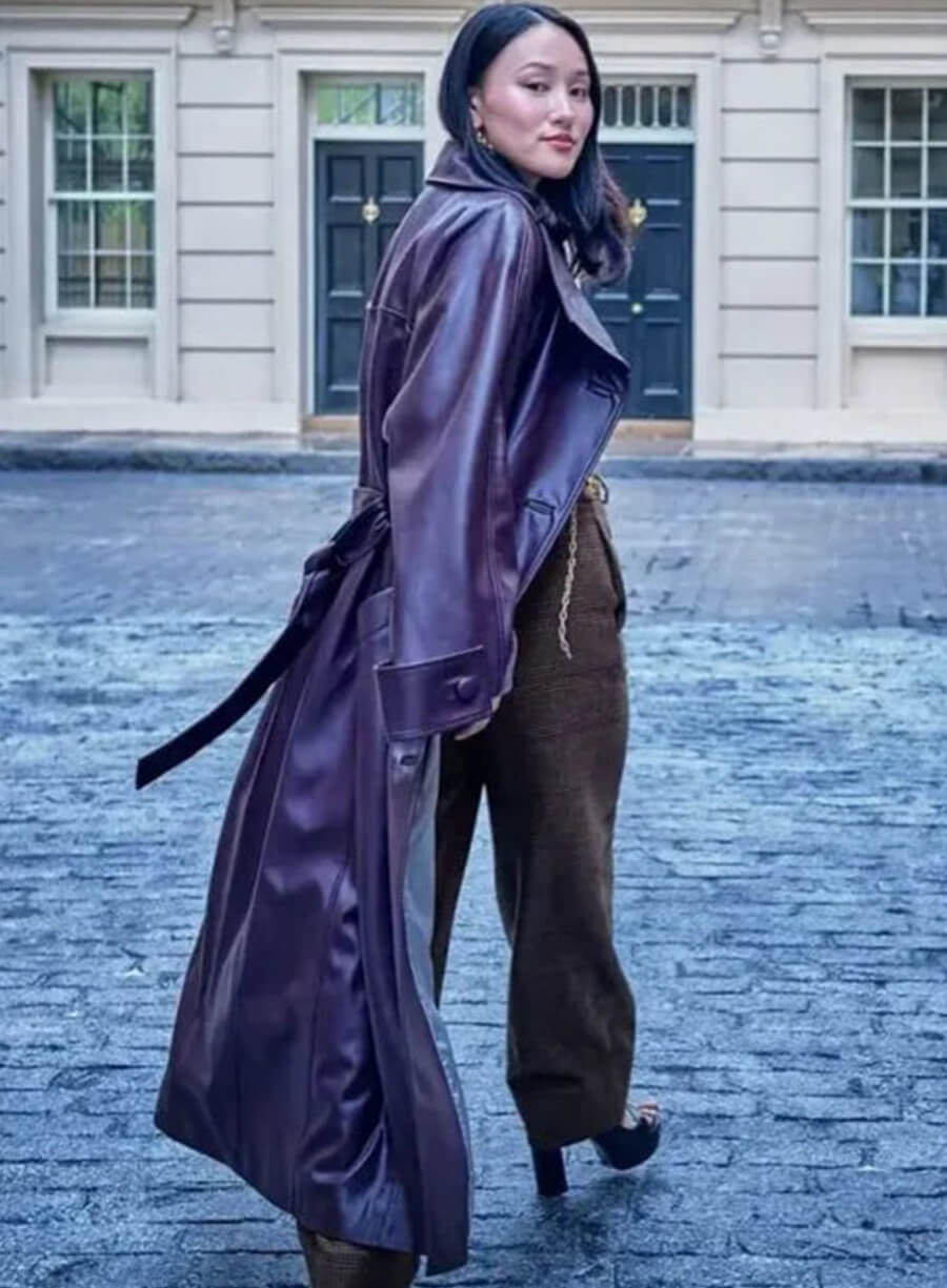Harpoon Sophie Baek Inspired Burgundy Coat - Bridgerton Style