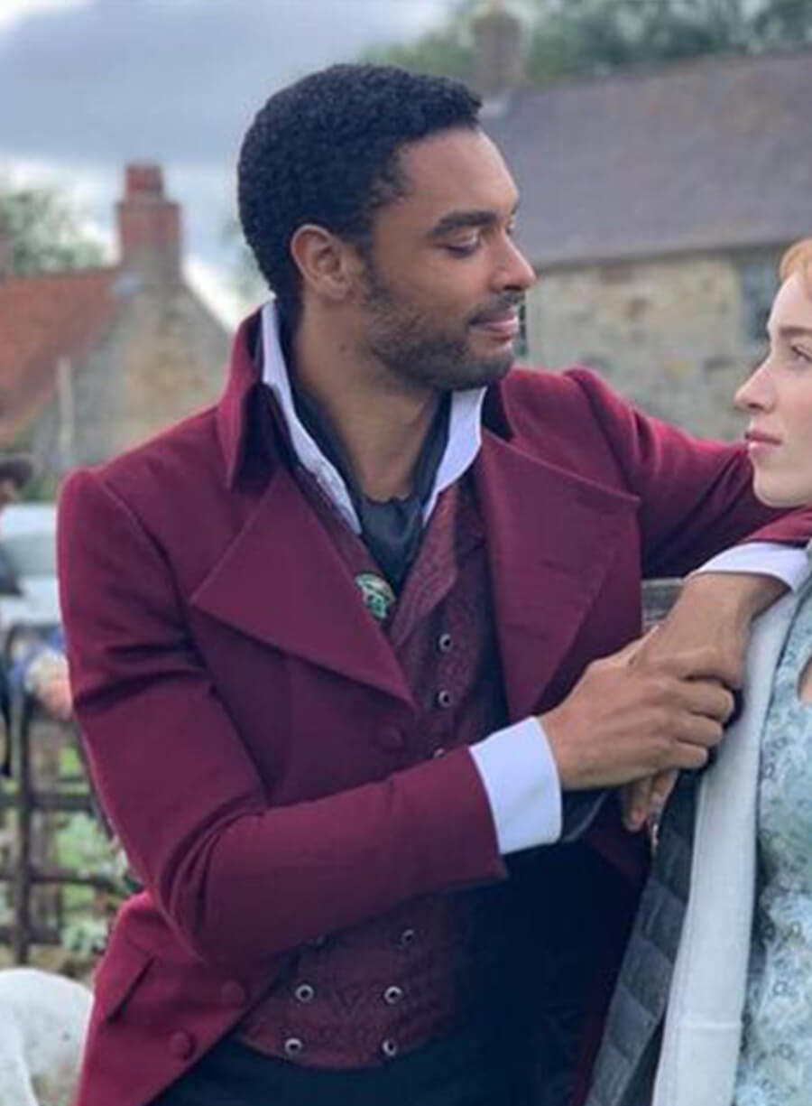 Harpoon Reg�-Jean Page Inspired Maroon Coat - Bridgerton Style