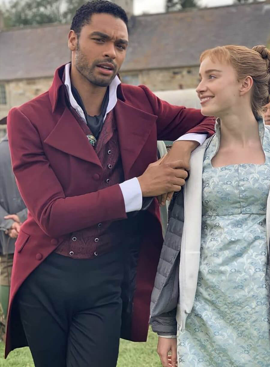 Harpoon Reg�-Jean Page Inspired Maroon Coat - Bridgerton Style