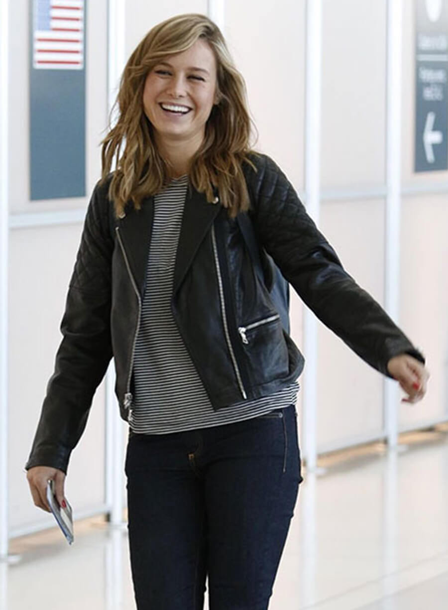 Harpoon Brie Larson Inspired Black Biker Jacket