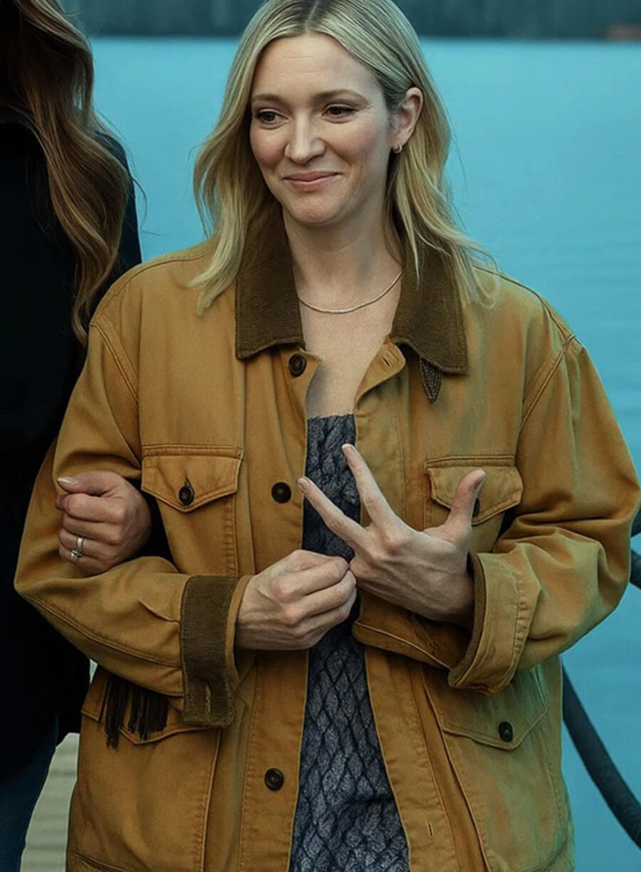 Harpoon Sophie O Neil Inspired Brown Leather Jacket - The Hunting Wives Style