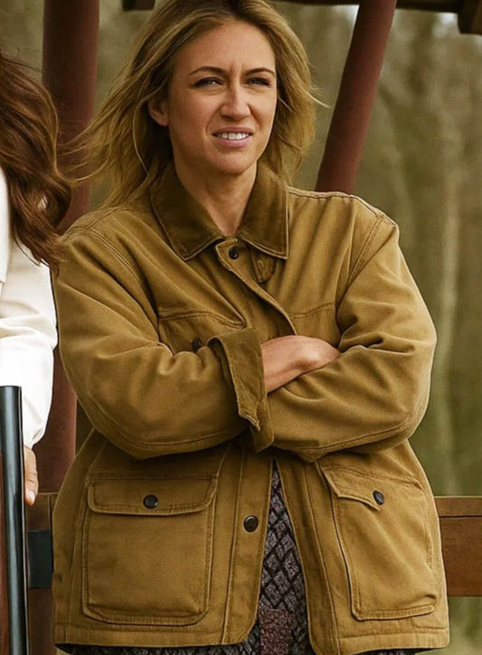 Harpoon Sophie O Neil Inspired Brown Leather Jacket - The Hunting Wives Style