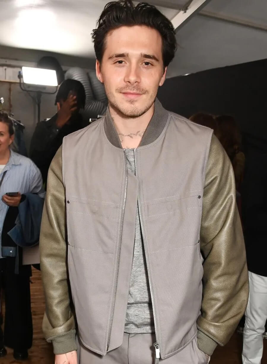 Harpoon Brooklyn Beckham Vest Inspired Grey Leather Jacket