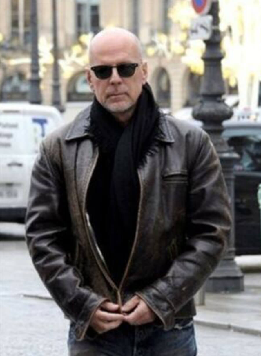 Harpoon Bruce Willis Inspired Brown Leather Jacket