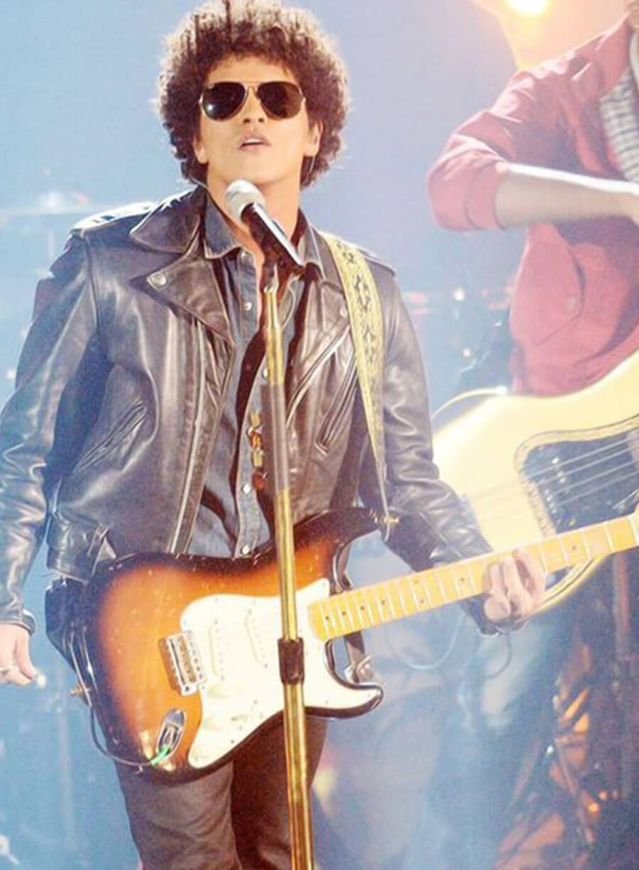 Harpoon Bruno Mars Inspired Black Leather Jacket