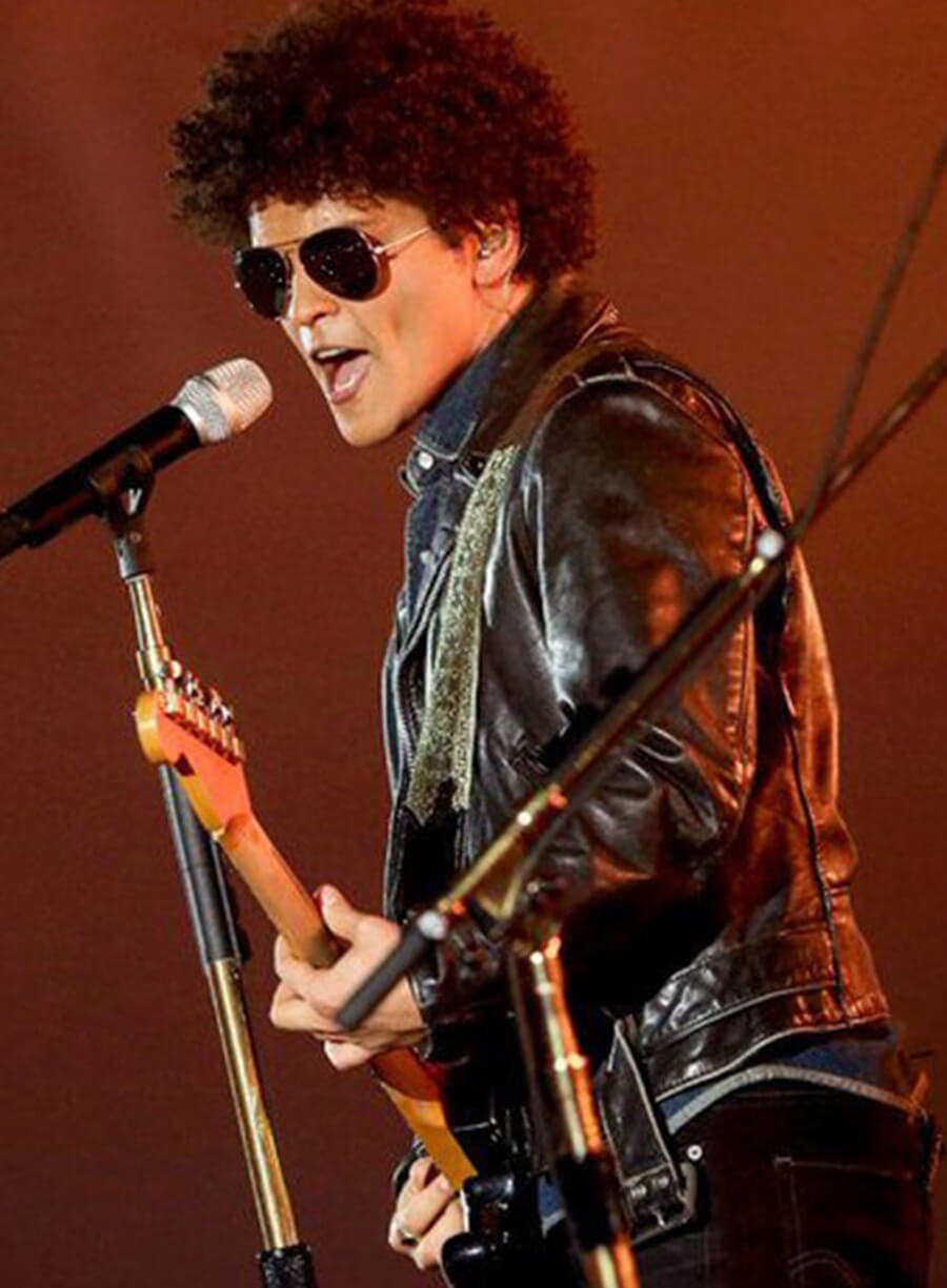 Harpoon Bruno Mars Inspired Black Leather Jacket