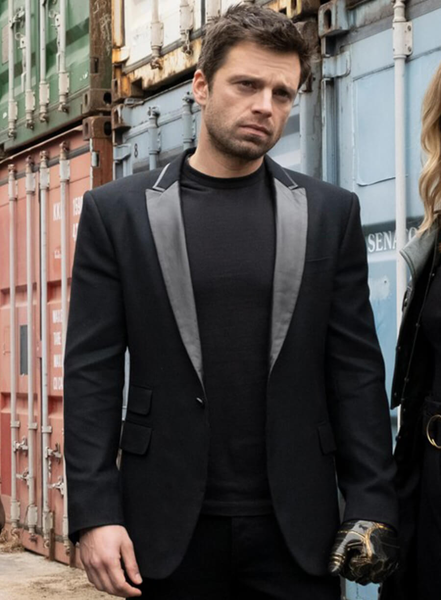Harpoon Bucky Barnes Inspired Black Leather Jacket - The Falcon and the Winter Soldier Style