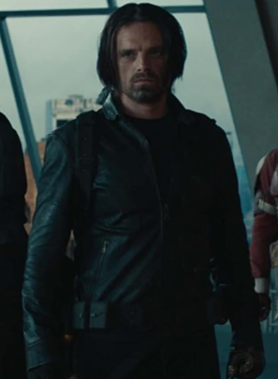 Harpoon Alexei Bucky Barnes Inspired Black Leather Jacket - Thunderbolts 2025 Style