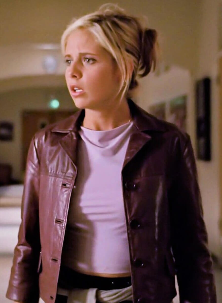 Harpoon Buffy Summers Inspired Brown Leather Jacket - Buffy The Vampire Slayer Style