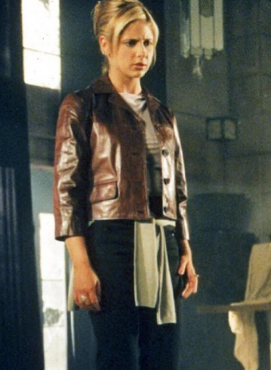 Harpoon Buffy Summers Inspired Brown Leather Jacket - Buffy The Vampire Slayer Style