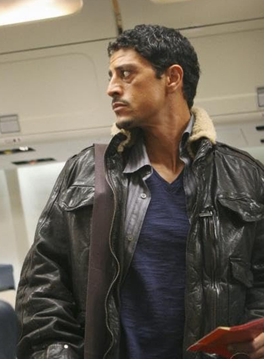 Harpoon Caesar Inspired Black Leather Jacket - Lost Tv Series Style