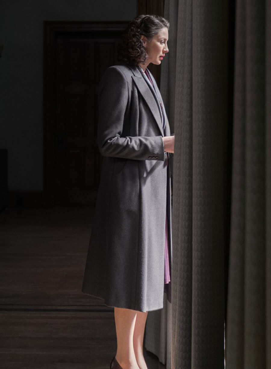 Harpoon Claire Fraser Inspired Grey Coat - Outlander S03 Style