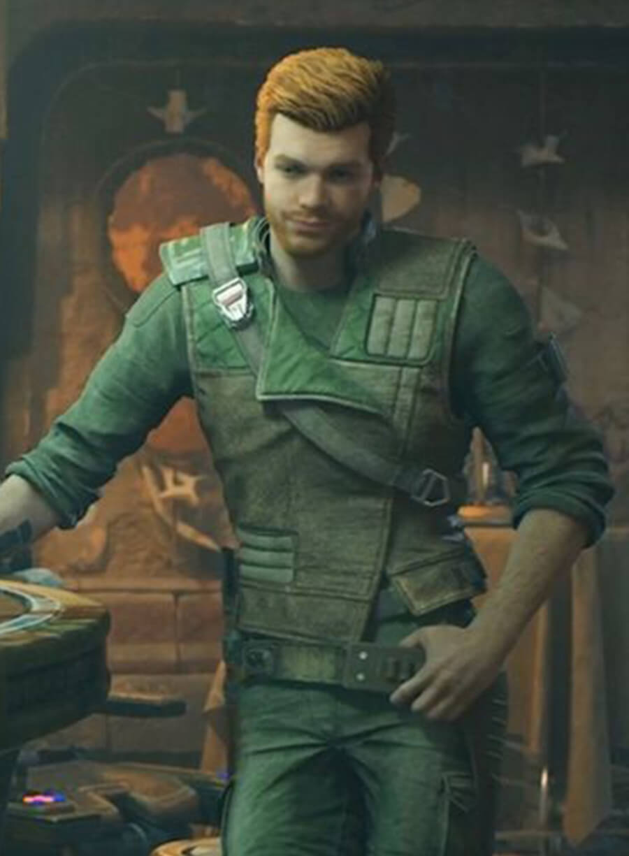 Harpoon Cal Kestis Star Wars Jedi: Survivor Vest Inspired Blue Genuine Leather Leather Jacket