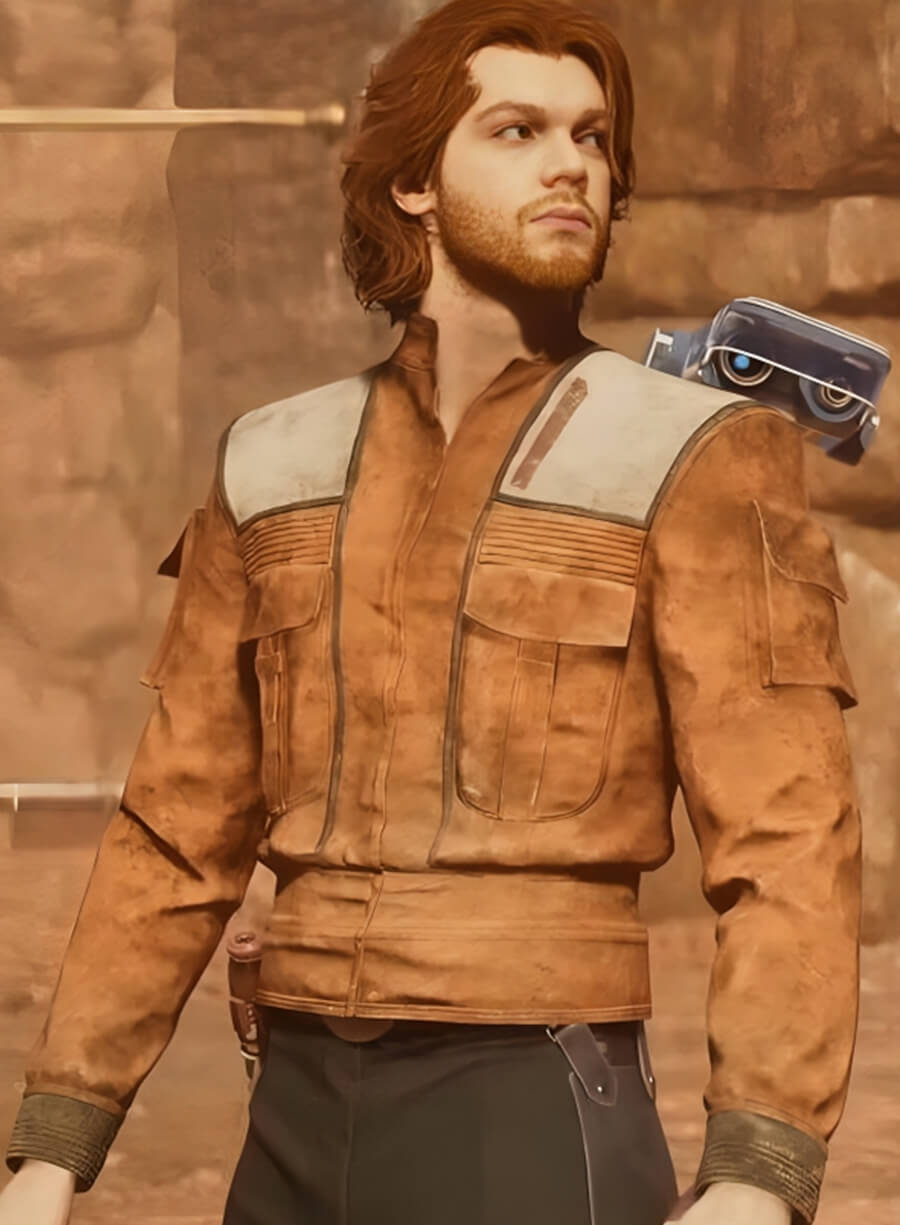 Harpoon Cal Kestis Inspired Brown Real Leather Leather Jacket - Star Wars Jedi Survivor Game Style
