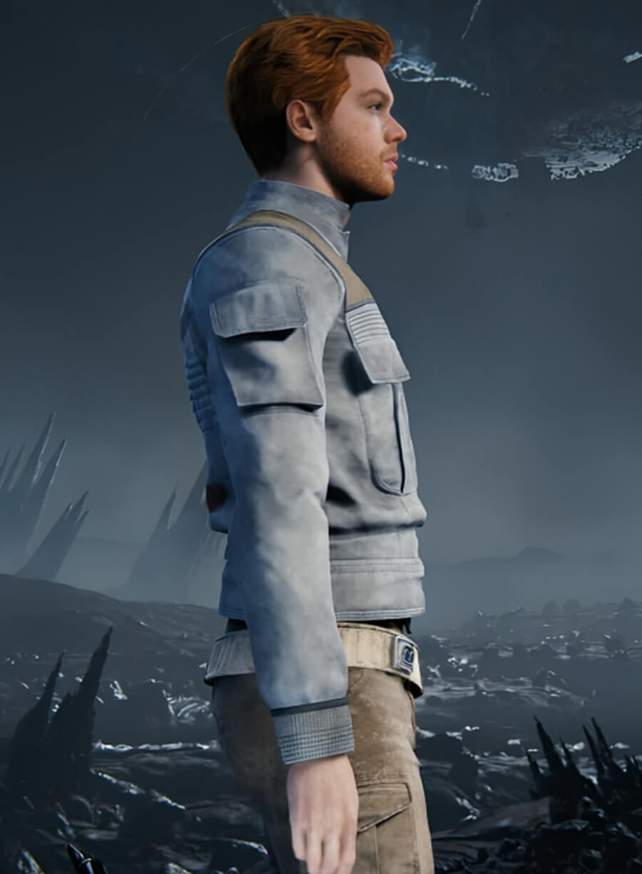 Harpoon Cal Kestis Star Wars Jedi: Survivor Jedi Knight Inspired Blue Real Leather Leather Jacket