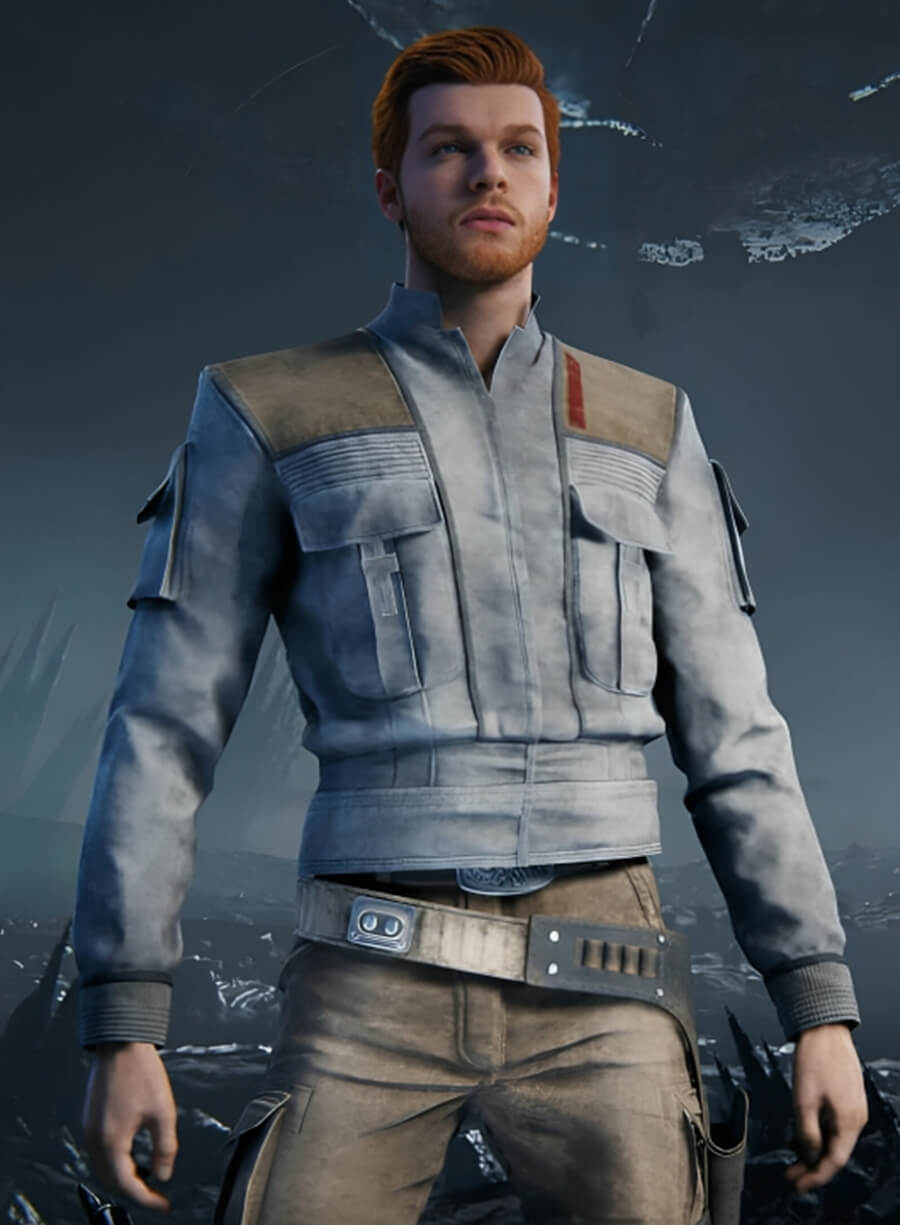Harpoon Cal Kestis Star Wars Jedi: Survivor Jedi Knight Inspired Blue Real Leather Leather Jacket