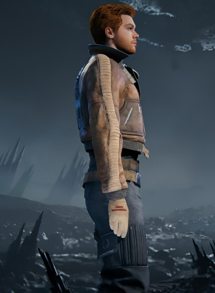 Harpoon Cal Kestis Star Wars Jedi: Survivor Jedi Knight Inspired Brown Real Leather Leather Jacket