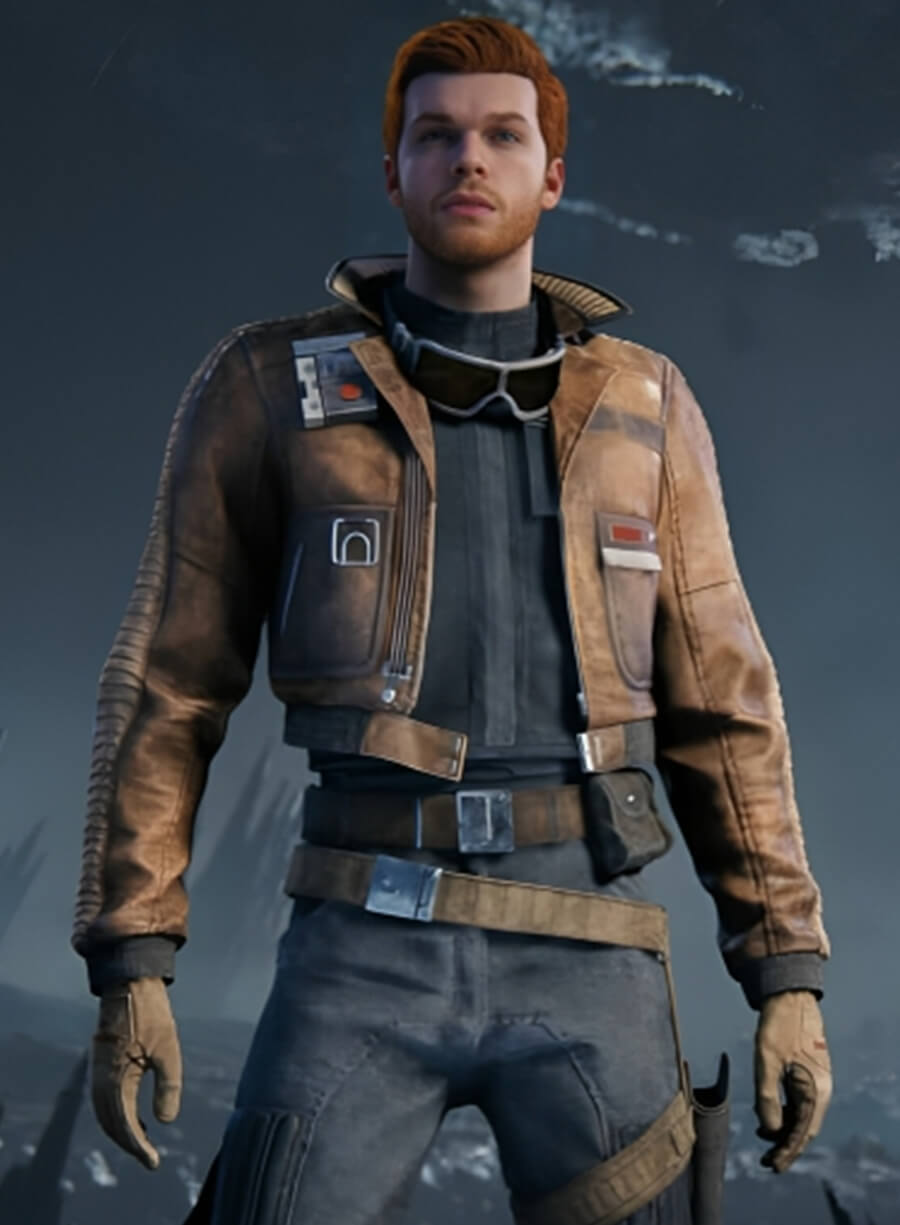 Harpoon Cal Kestis Star Wars Jedi: Survivor Jedi Knight Inspired Brown Real Leather Leather Jacket
