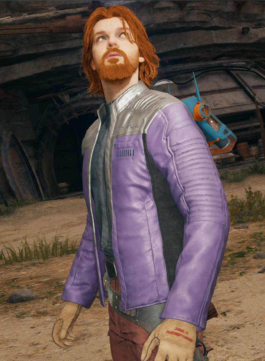 Harpoon Cal Kestis Inspired Purple Real Leather Leather Jacket - Star Wars Jedi Survivor Game Style
