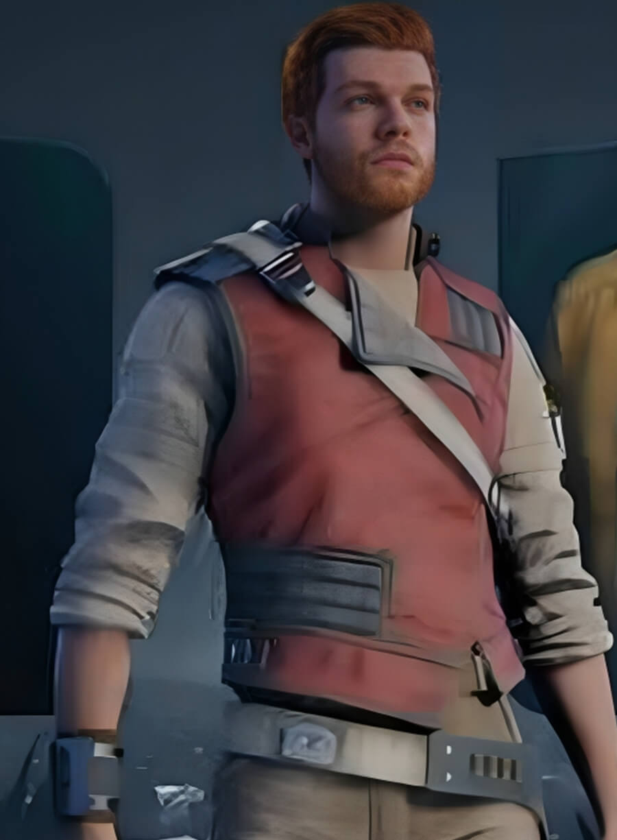 Harpoon Cal Kestis Inspired Maroon Genuine Leather Leather Jacket - Star Wars Jedi Survivor Style