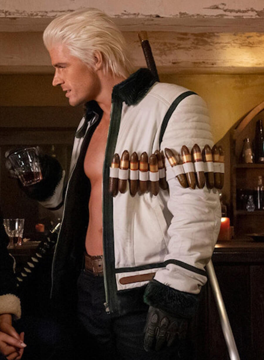 Harpoon Smoker Inspired White Leather Jacket - One Piece S02 Style