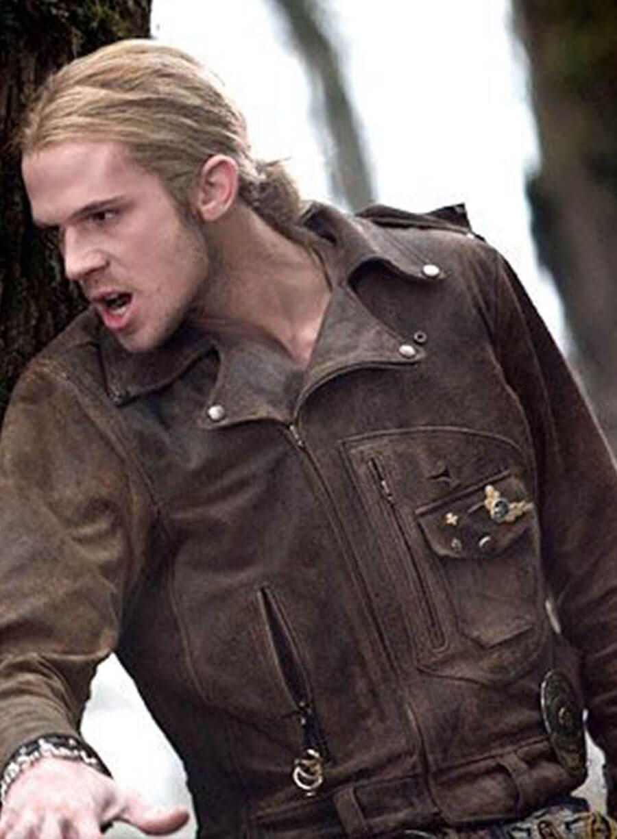 Harpoon James Inspired Brown Suede Leather Leather Jacket - Twilight Style